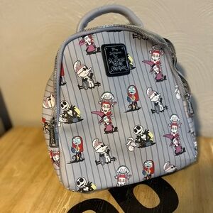 Disney Loungefly Nightmare Before Christmas striped mini backpack
